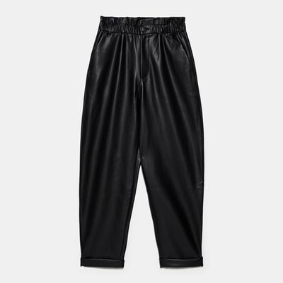Faux Leather Slouchy Trousers from Zara