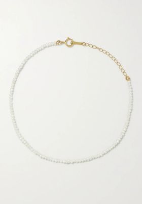 14-Karat Gold Pearl Anklet from Muzuki