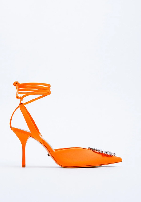 Heeled Shoes With Rhinestone Straps from Zara