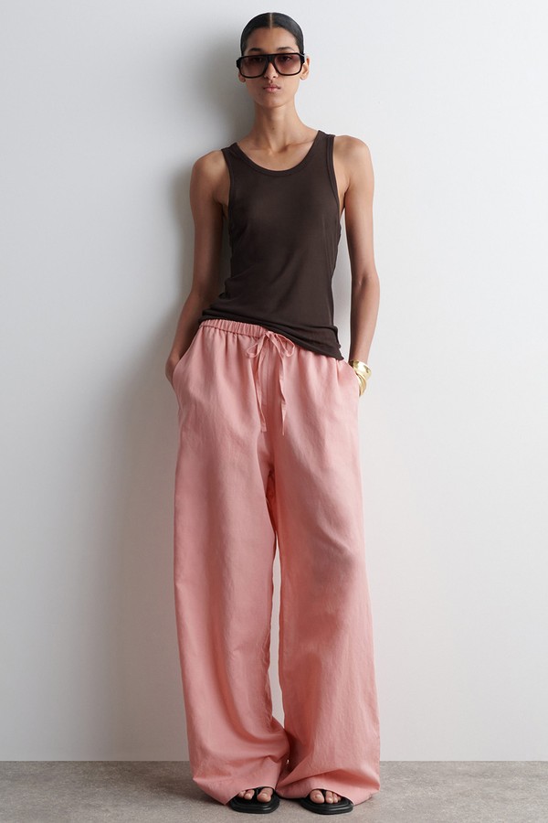 Wide-Leg Linen Drawstring Trousers from COS