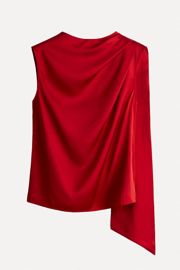 Draped Satin Blouse