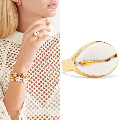 Puka Gold-Plated And Shell Ring from Tohum