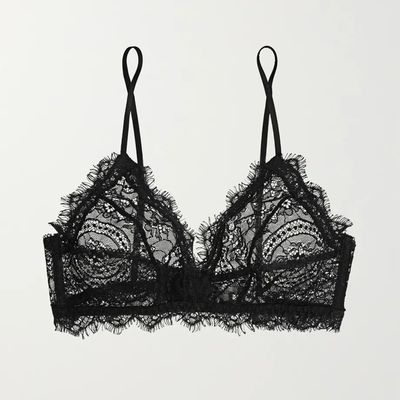 Stretch-Lace Soft-Cup Triangle Bra from Anine Bing