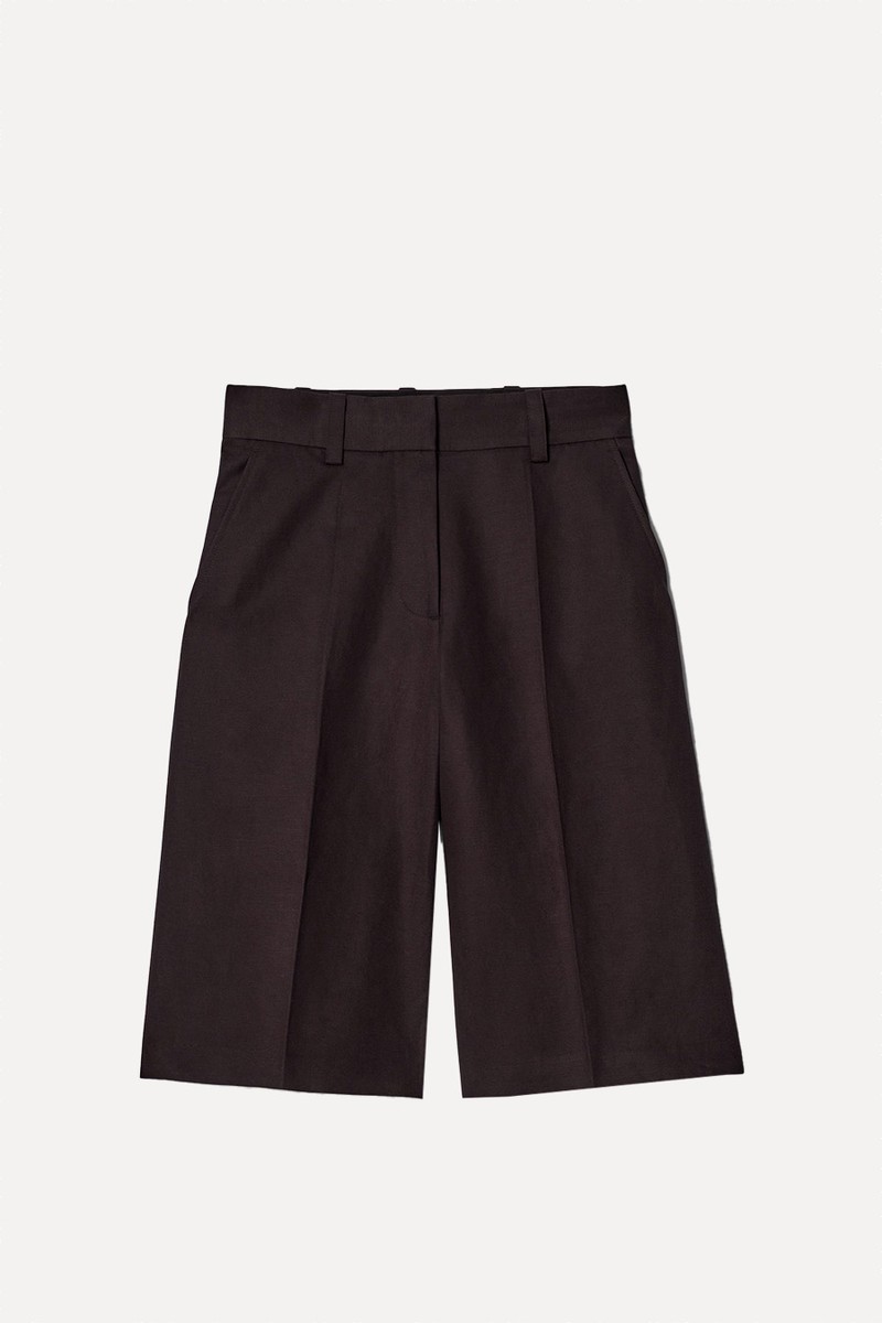 Tailored Linen-Blend Longline Shorts from COS