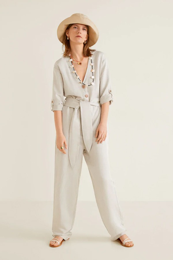 Linen-Blend Jumpsuit