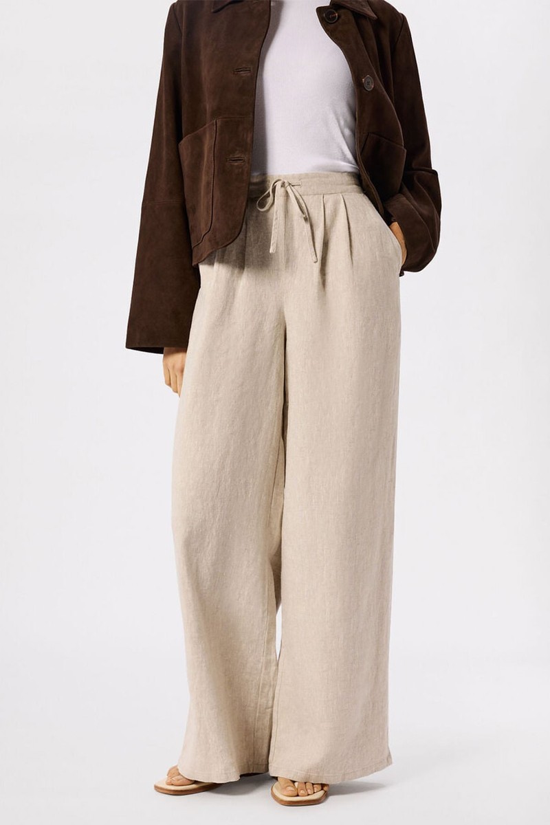 Wide Leg Linen Trousers