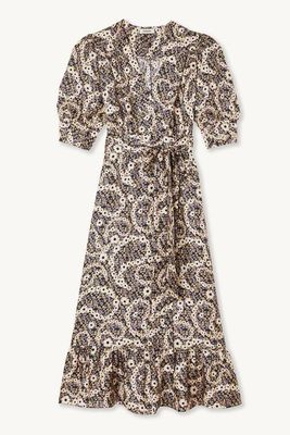 Enrika Paisley-Print Silk Midi Dress from Sandro