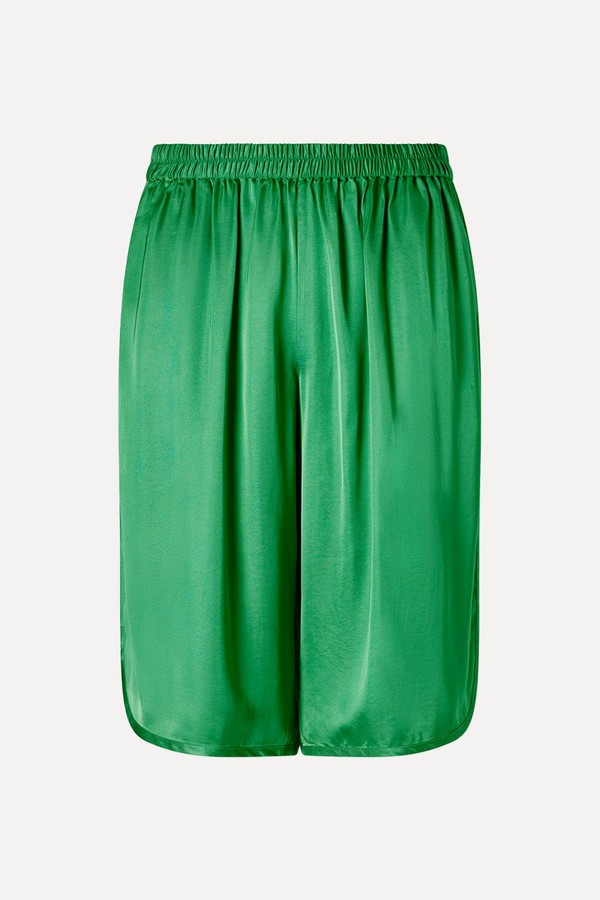 Nelis Lenzing™ Ecovero™-Blend Satin Knee-Length Shorts from The Frankie Shop