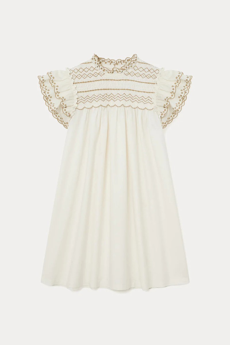 Embroidered Dress With Smocking from Bonpoint