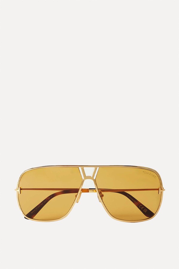 Stavros Aviator-Style Gold-Tone Sunglasses from Tom Ford