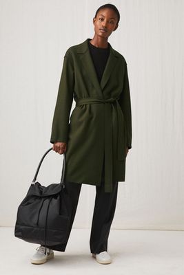 Belted Wool Jersey Coat from Arket