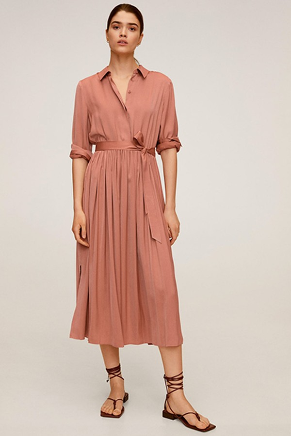 Satin Shirt Dress