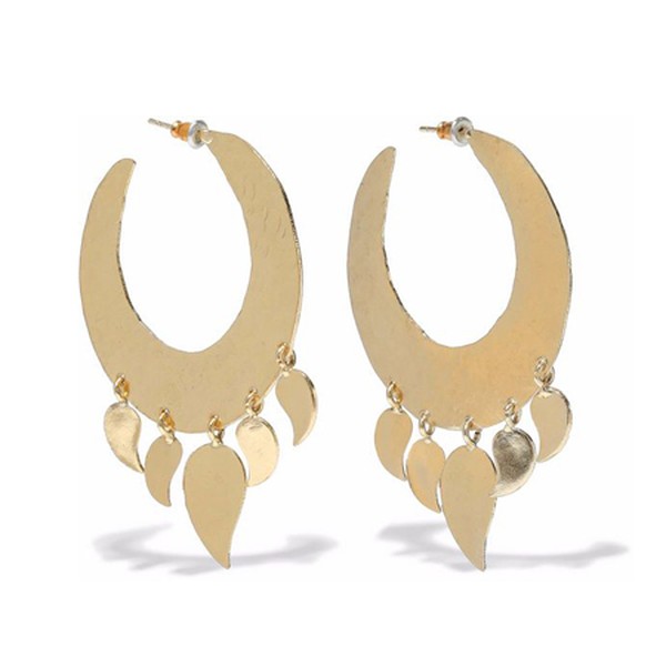Hammered Gold-Tone Hoop Earrings from Kenneth Jay Lane