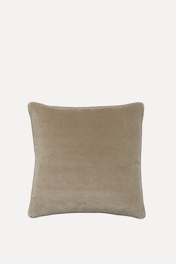 Medici Stone Velvet Cushion from Andrew Martin