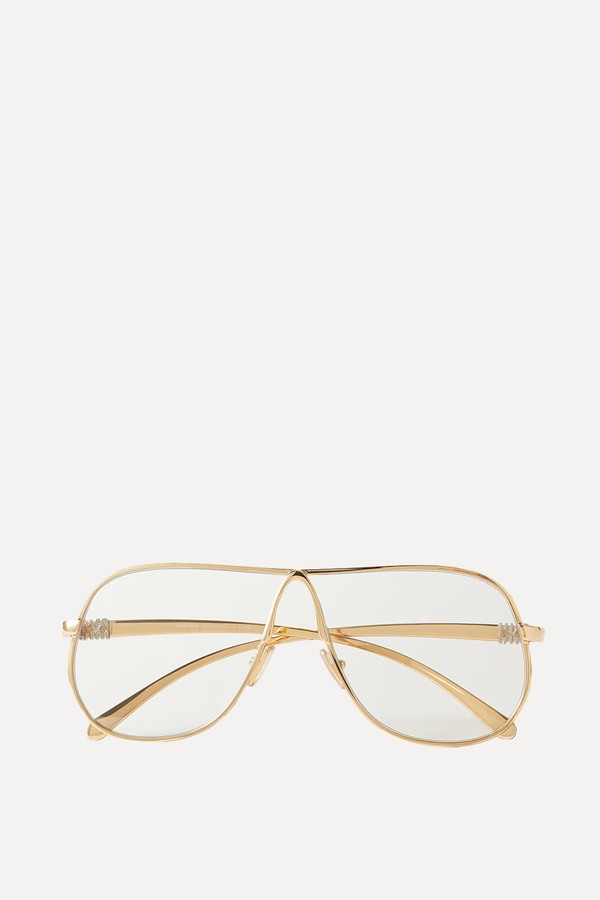 Aviator-Style Gold-Tone Optical Glasses from Miu Miu