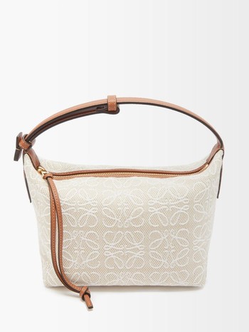 Cubi Anagram-Jacquard Canvas & Leather Bag from Loewe