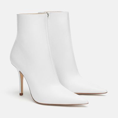 Leather Stiletto Heel Ankle Boots from Zara