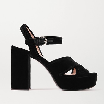 Velvet Platform Sandals from Miu Miu