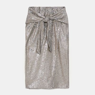 Knotted Sequinned Skirt from Zara