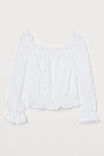 Blouse With Broderie Anglaise from H&M