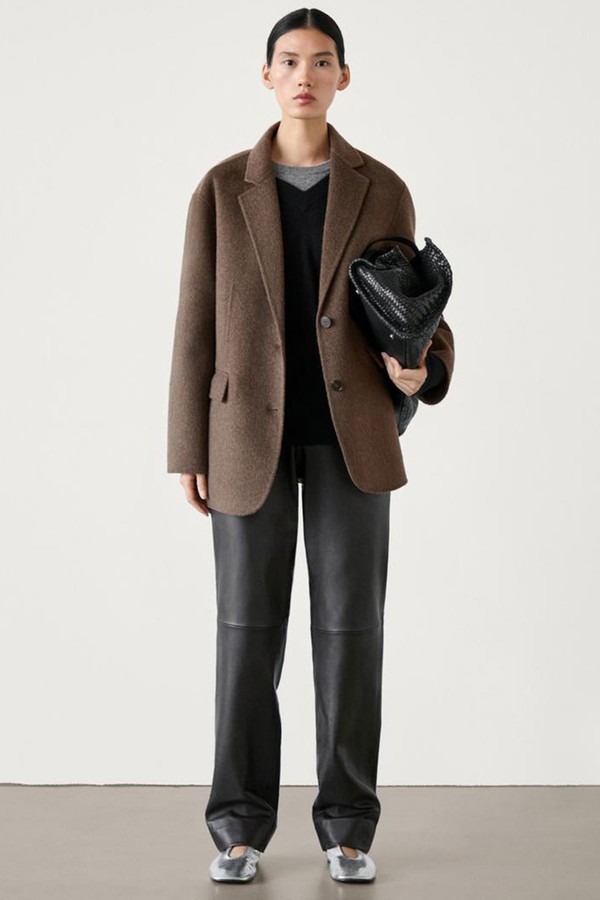 Wide Wool Blend Blazer from Massimo Dutti