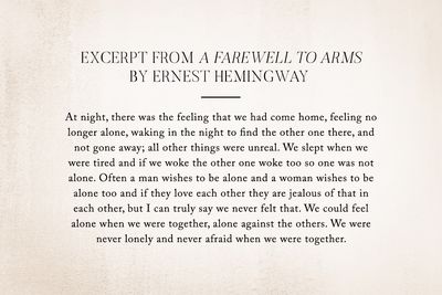 Excerpt From A Farewell to Arms by Ernest Hemingway