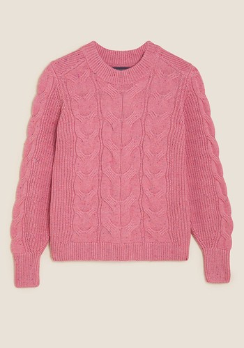 Cotton Cable Knit Crew Neck Jumper  from M&S