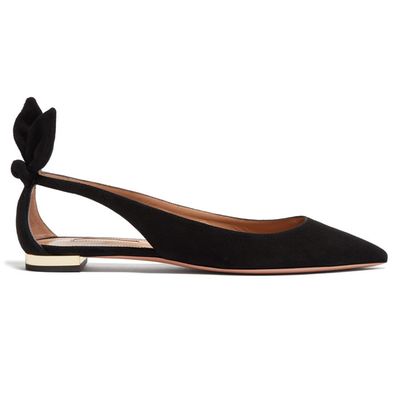 Deneuve Bow-Embellished Ballerina Flats from Aquazzura