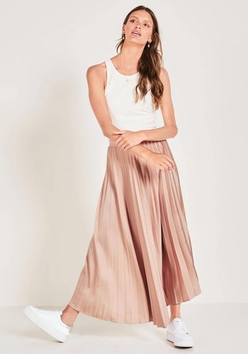 Pleated Metallic Maxi Skirt, £69