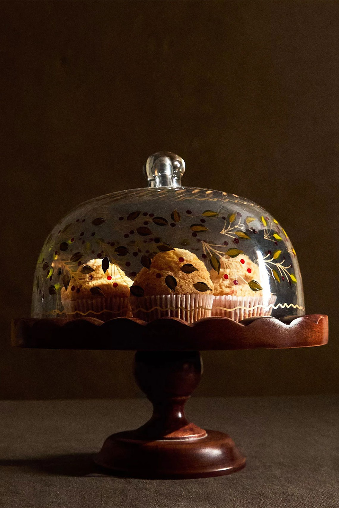 Christmas Cake Stand With Wooden Base from Zara