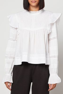 Mallow Lace-Trimmed Cotton Blouse from Skall Studio