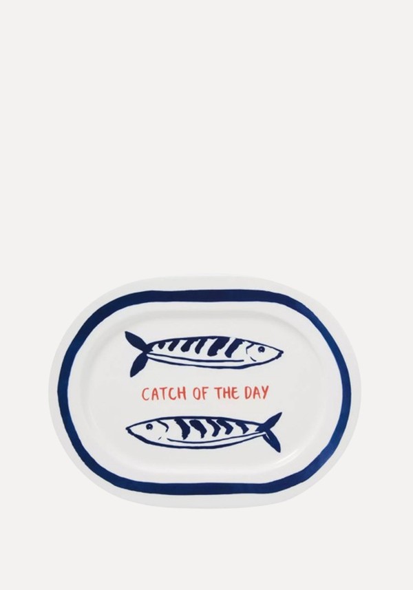 Fish Catch Of The Day Oval Fine China Platter
