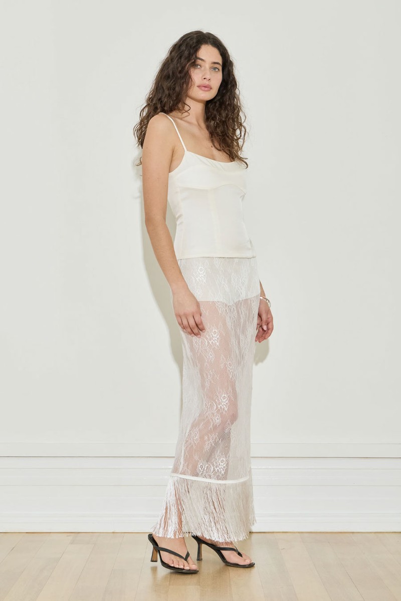 Lace Fringe Skirt from Maison Essentiele