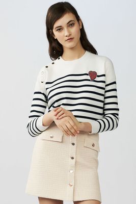 Striped Cotton Sweater from Maje