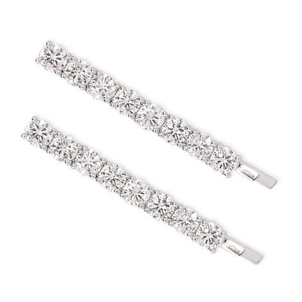 Silver-Tone Crystal Hair Slides from Kenneth Jay Lane