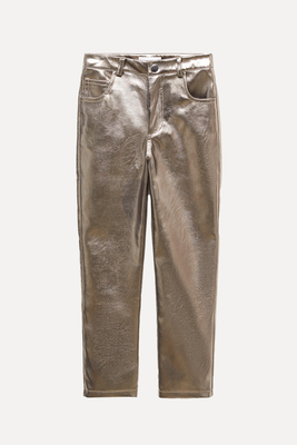 Metallic trousers from Mango