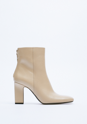 Leather High-Heel Ankle Boots from Zara