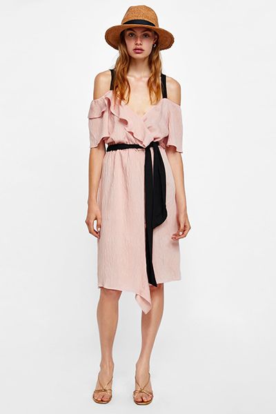 Dress With Contrasting Belt from Zara