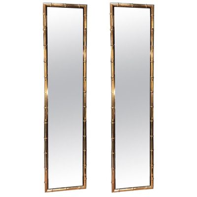 Rectangular Faux Bamboo Brass Mirrors from 1stdibs 