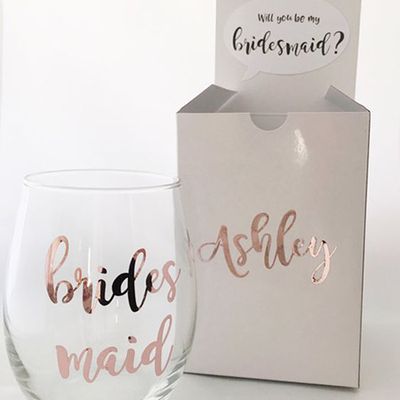 Bridesmaid Gift – Wine Glass from Etsy