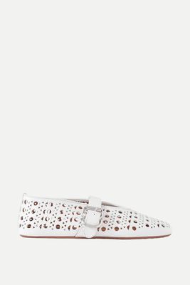 Perforated Leather Ballet Flats from ALAÏA