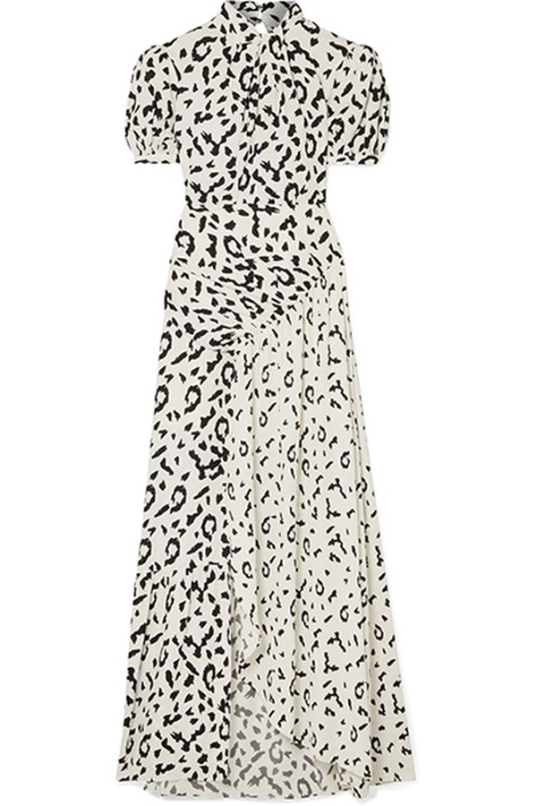 Open-Back Leopard-Print Crepe Maxi Dress from Self-Portrait 