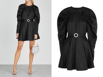 Number 26 Black Matte Satin Mini Dress from Rotate Birger Christensen