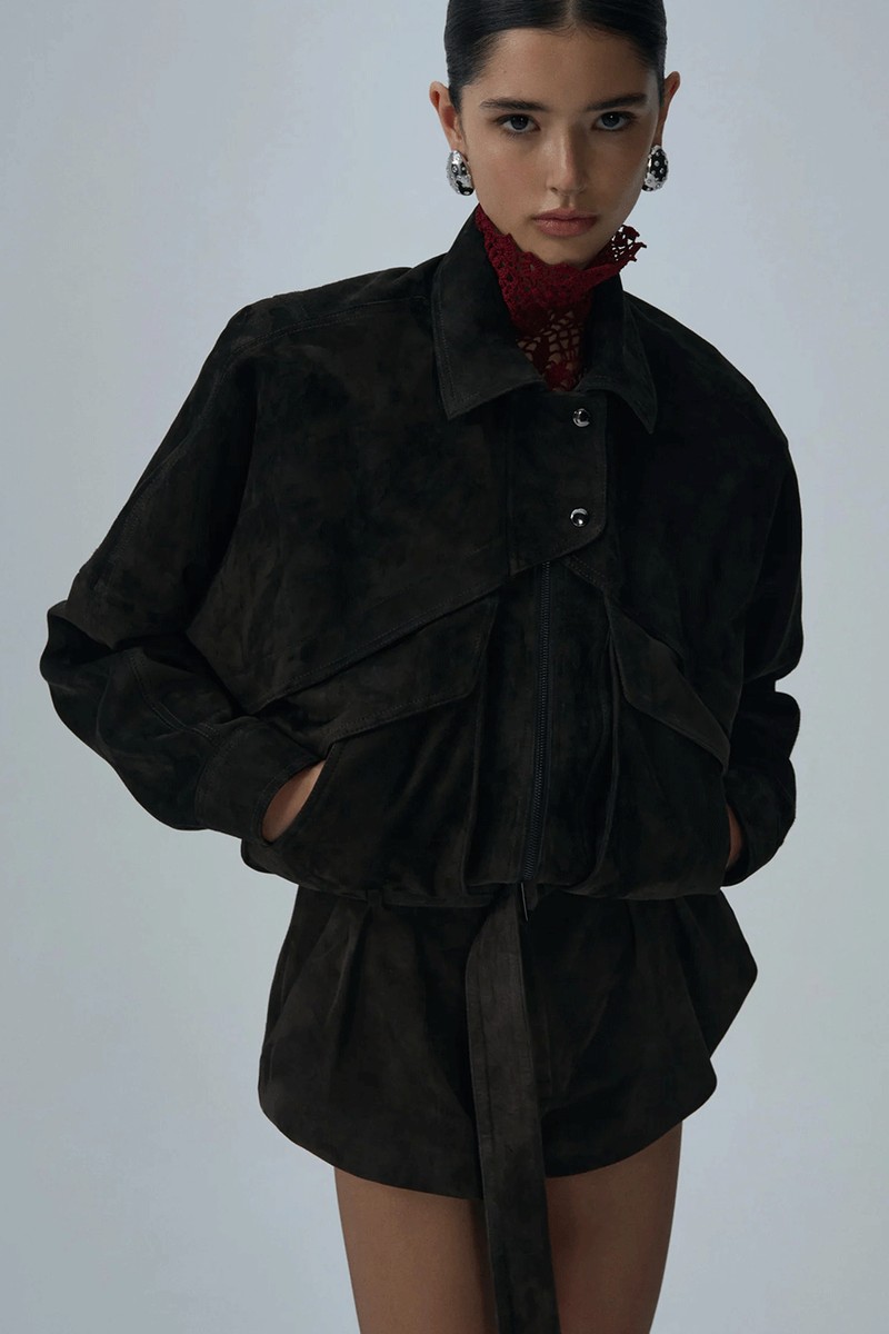 Vintage Suede Bomber Jacket from Magda Butrym