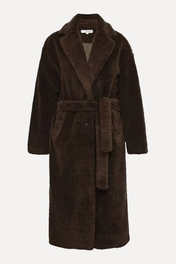 Belted Longline Teddy Coat from A-VIEW