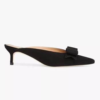 Melissa Black Suede Kitten Heel Mules from LK Bennett