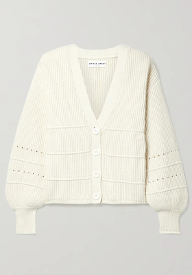 Ana Pointelle-Trimmed Cotton & Cashmere-Blend Cardigan from Apiece Apart