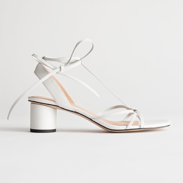 Square Toe Lace Up Heeled Sandals from & Other Stories