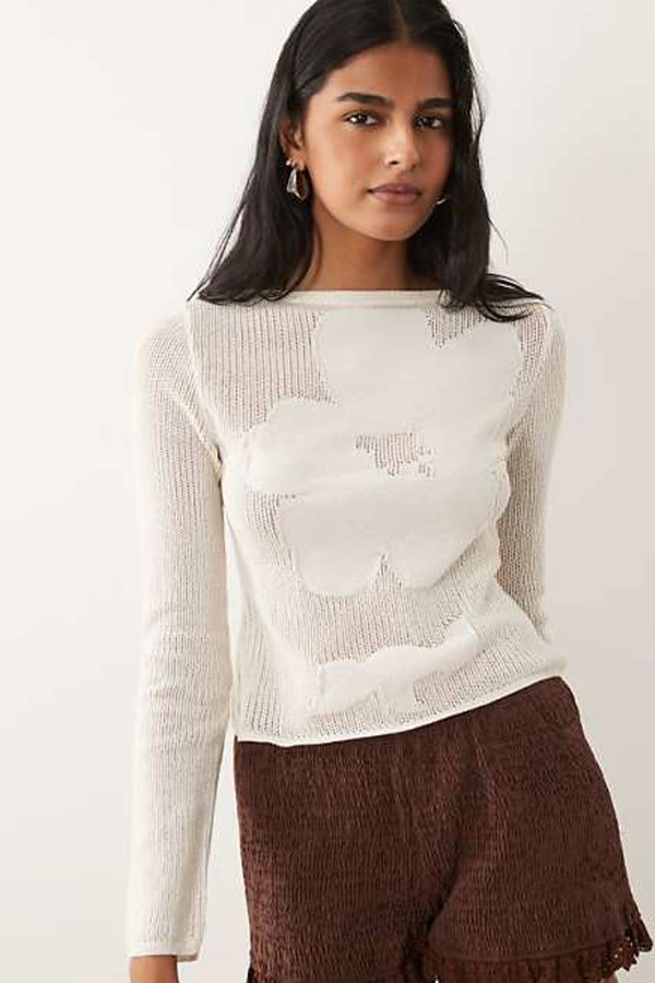  Fine Knit Floral Top from ASOS DESIGN