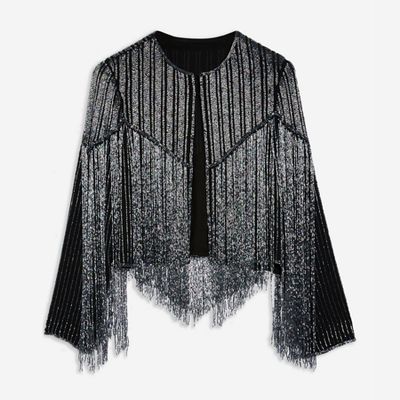 Beaded Fringe Jacket from Topshop